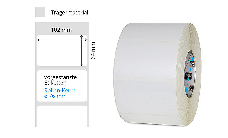 weisse Etiketten auf Rolle