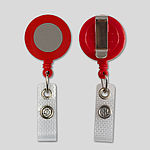 rot silber Jojo mit Clip zum Tragen von Ausweisen