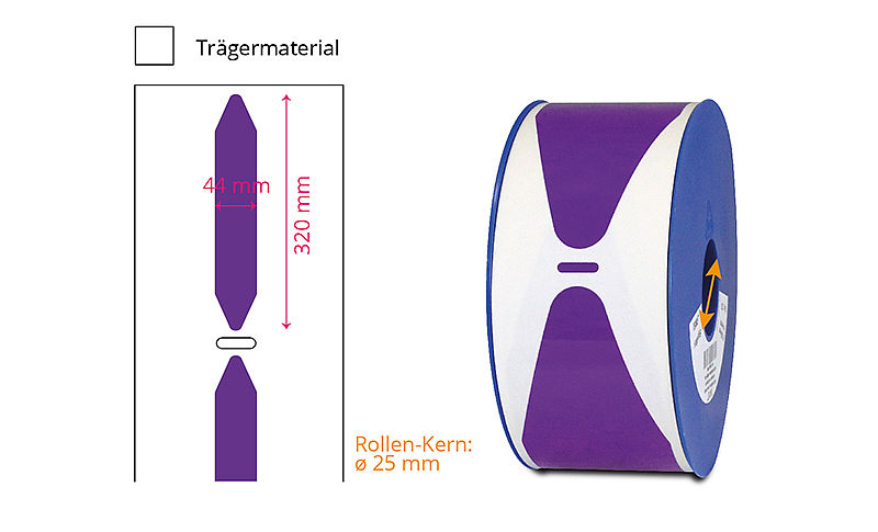 Violette Rohrmarkierer-Etiketten