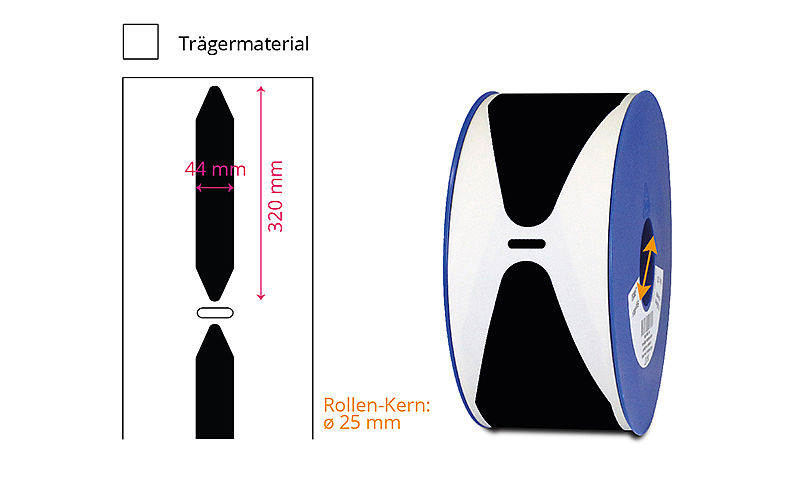 Schwarze Rohrmarkierer-Etiketten