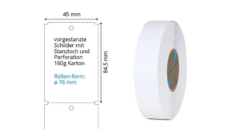 Kartonschilder mit Stanzloch