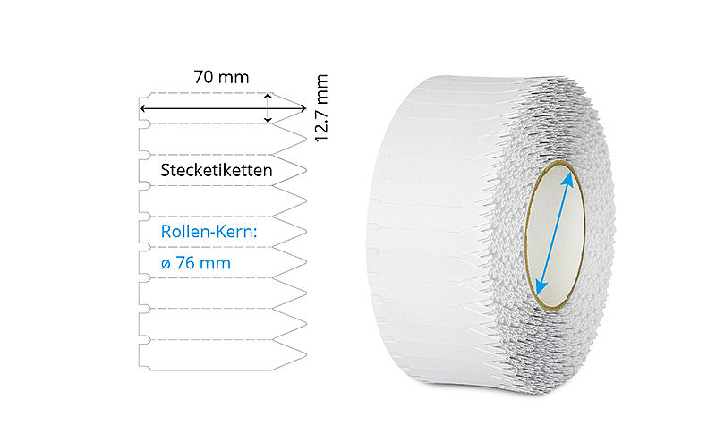 Kunststoff Steckschilder 70x12.7 mm