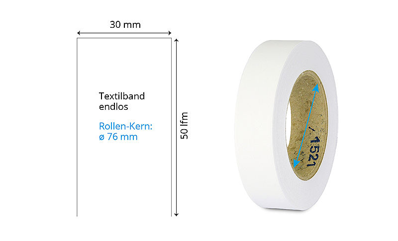 Inkjet Textilband Polyester Taffeta 30mmx50lfm