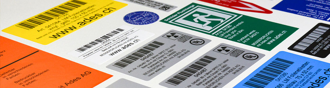 farbige Typenschildetiketten nach Mass