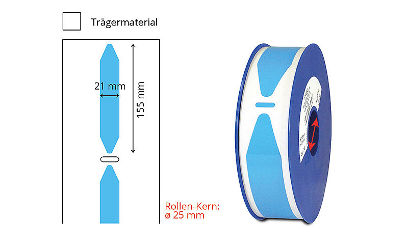 Hellblaue Rohrmarkierer-Etiketten