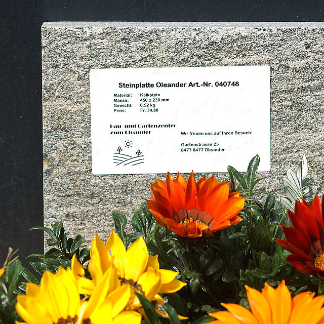 Etiketten für Naturstein