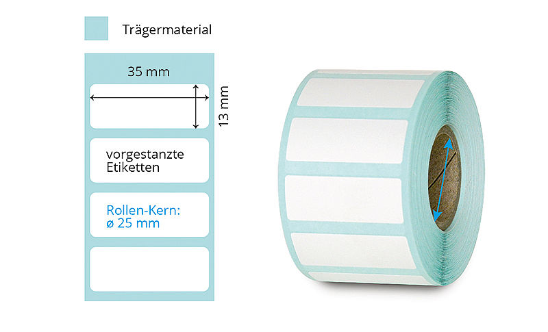 weisse Laboretiketten auf Rolle SPETm-R306