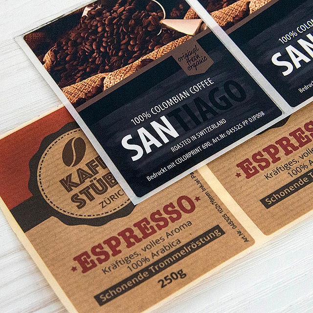 Kaffee-Etiketten