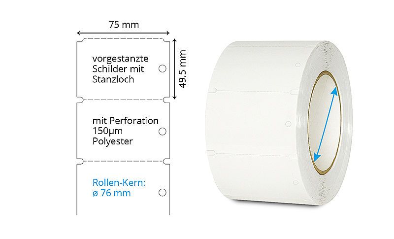 Kunststoff-Anhängeschilder auf Rolle