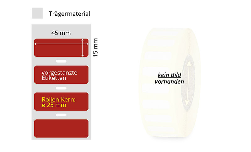 rote Typenschild Etiketten auf Rolle