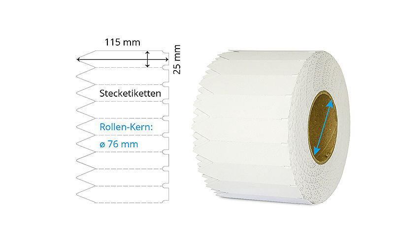 Weisste Steckschilder im Format 115 x 25 mm