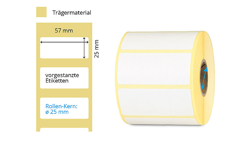 Ablösbare Thermoetiketten 57x25mm