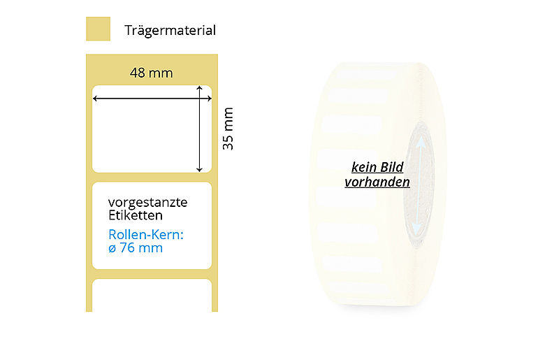 blickdichte weisse Etiketten auf Rolle