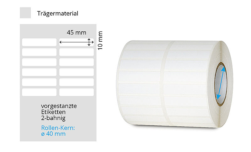 Laboretiketten-Rolle 2-bahnig etiCalls D2 Freeze
