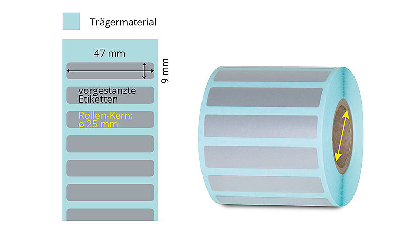 Typenschilder silbrig