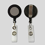 Jojo schwarz silber mit Befestigungsclip für Ausweise
