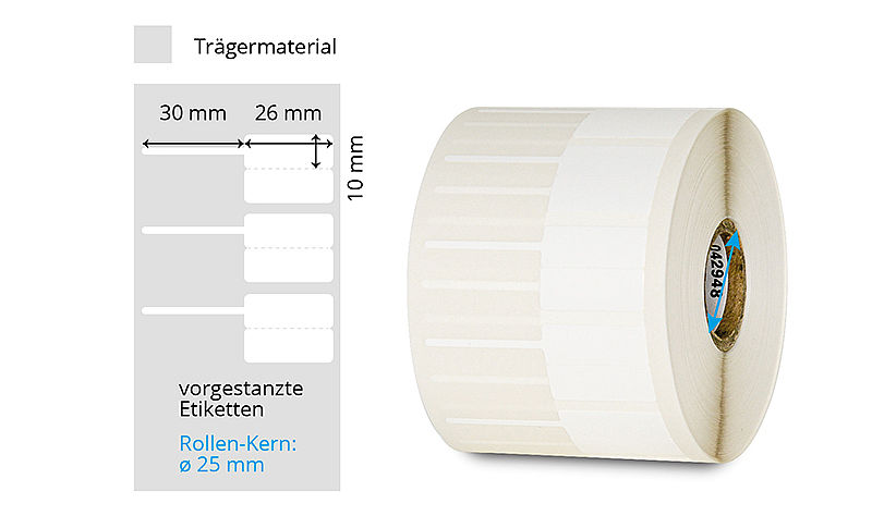 weisse Schmucketiketten auf Rolle