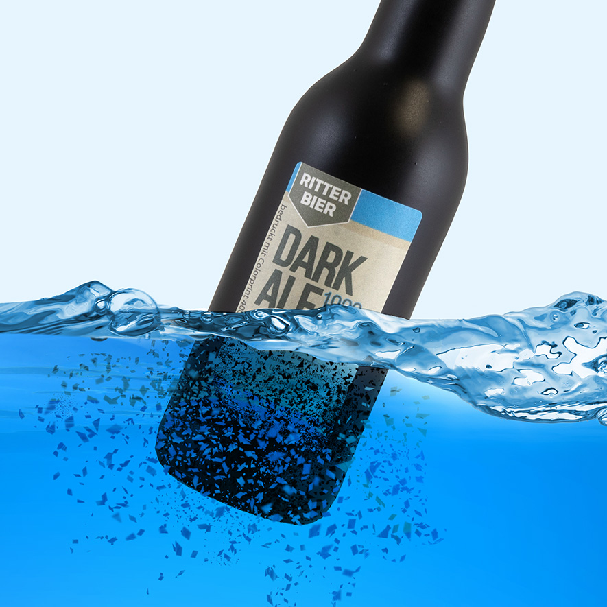 ADES SS-fix-A-R315 Etiketten lösen sich komplett im Wasser auf