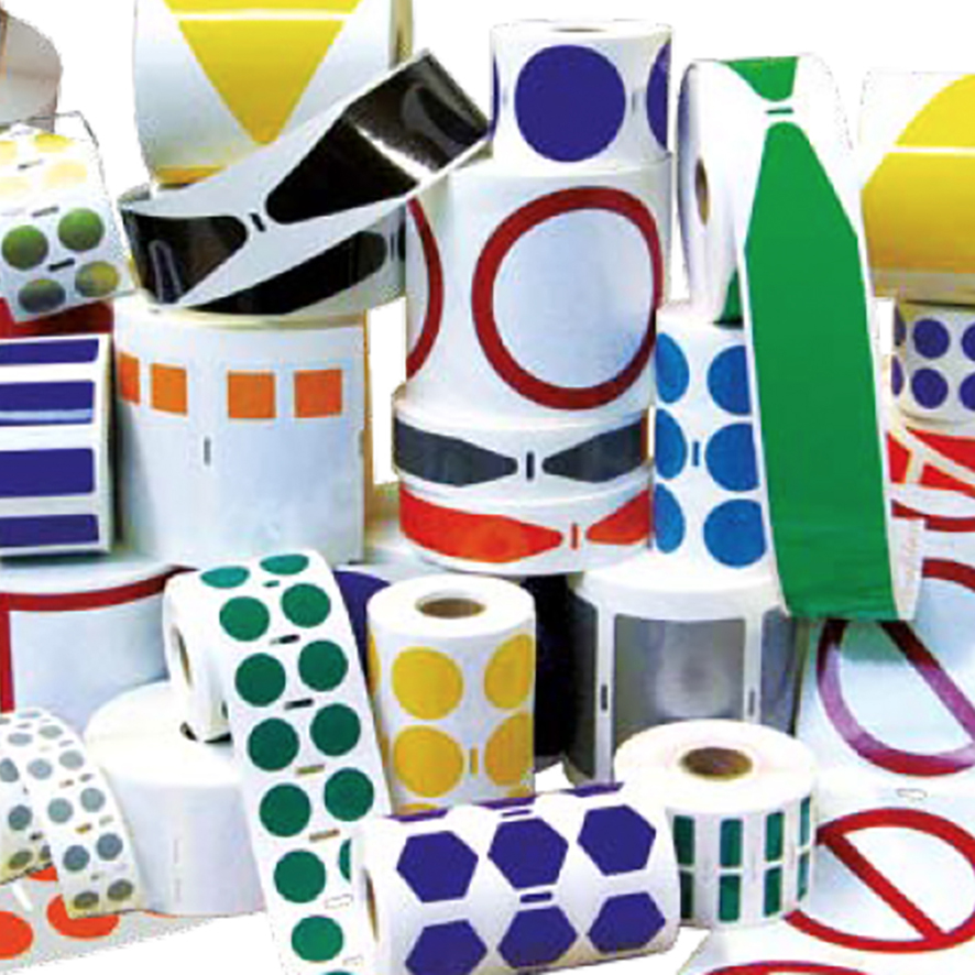 farbige Etiketten aus Kunststoff