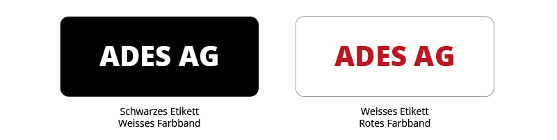 Etikettendruck mit farbigen Farbbandrollen